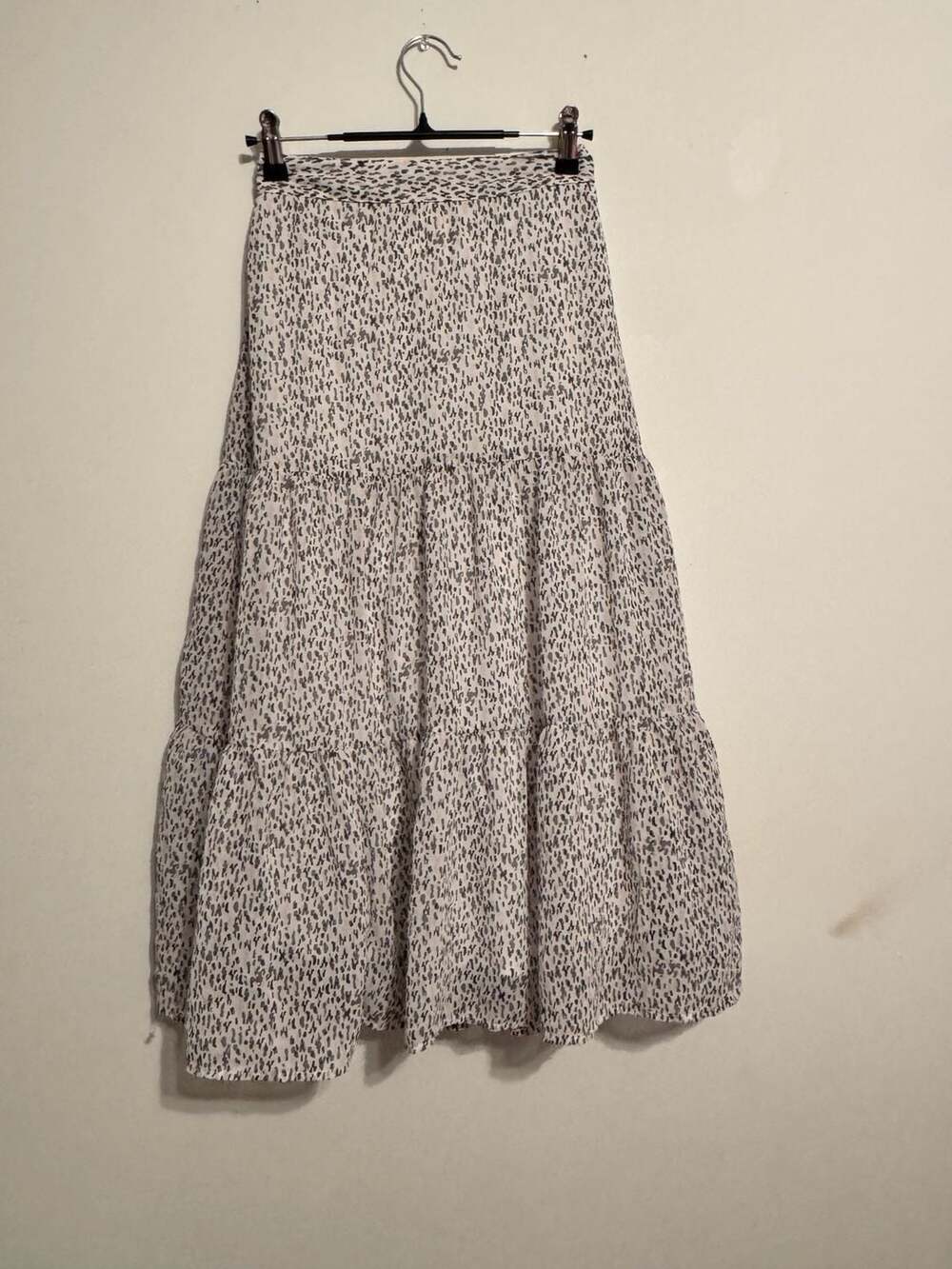 Japna Tiered Midi Skirt Animal Print Size XS